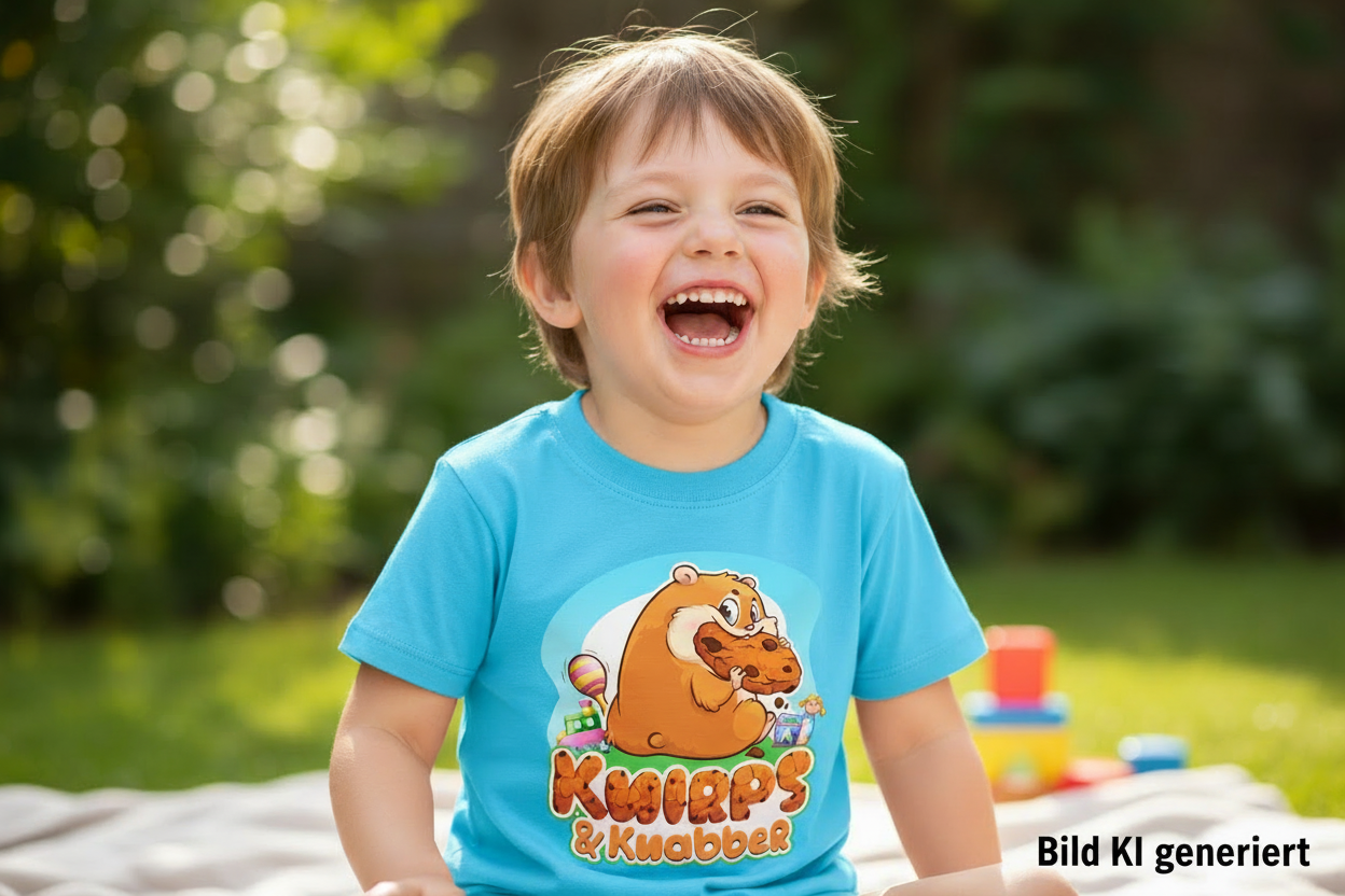 Kurzärmliges T-Shirt "Knabber-Hamster" Blau